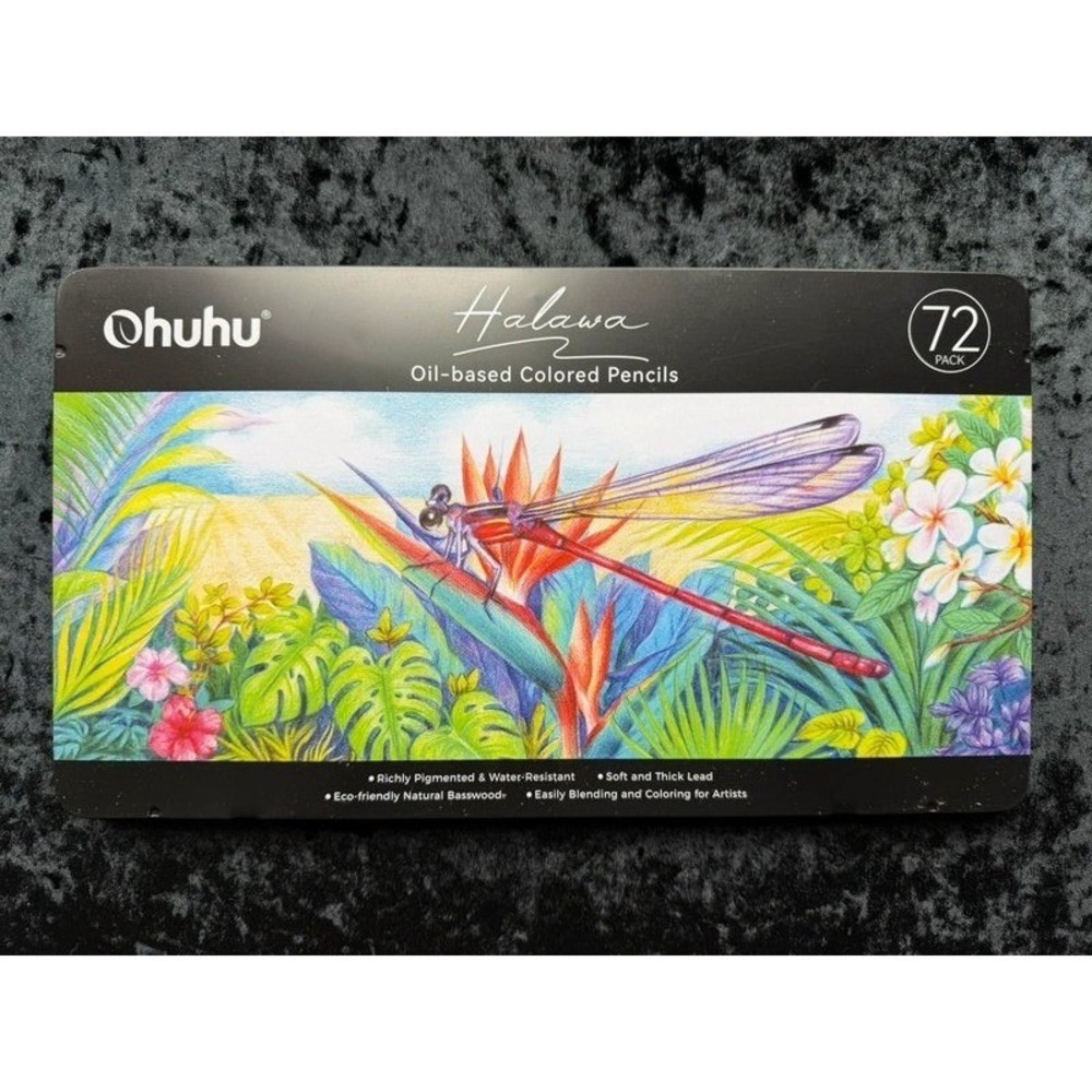 Ohuhu Halawa 72 Oil-Based Colored Pencils Artist Set Tin Soft Core
